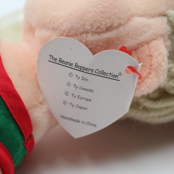 Ty Beanie Bopper Jolly Janie Wearing Polar Bear Slippers & Pigtails 13.5"  NWT - Picture 11 of 11